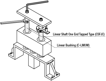 Linear Shafts  Medium Accuracy - One End Tapped with Wrench Flats:Related Image