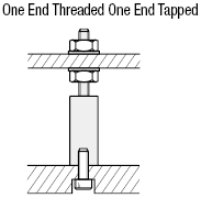 Hex Posts - One End Threaded One End Tapped, Thread Length & Dia. Configurable:Related Image