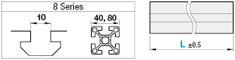 Aluminum Extrusion 8 Series/slot width 10/40x160mm:Related Image