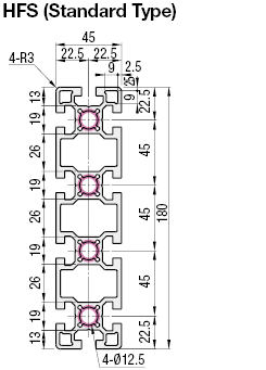 Aluminum Extrusion 8-45 Series/slot width 10/45x180mm:Related Image