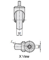 Economic type Electrically conductive wheel Screw type Dimensional drawing