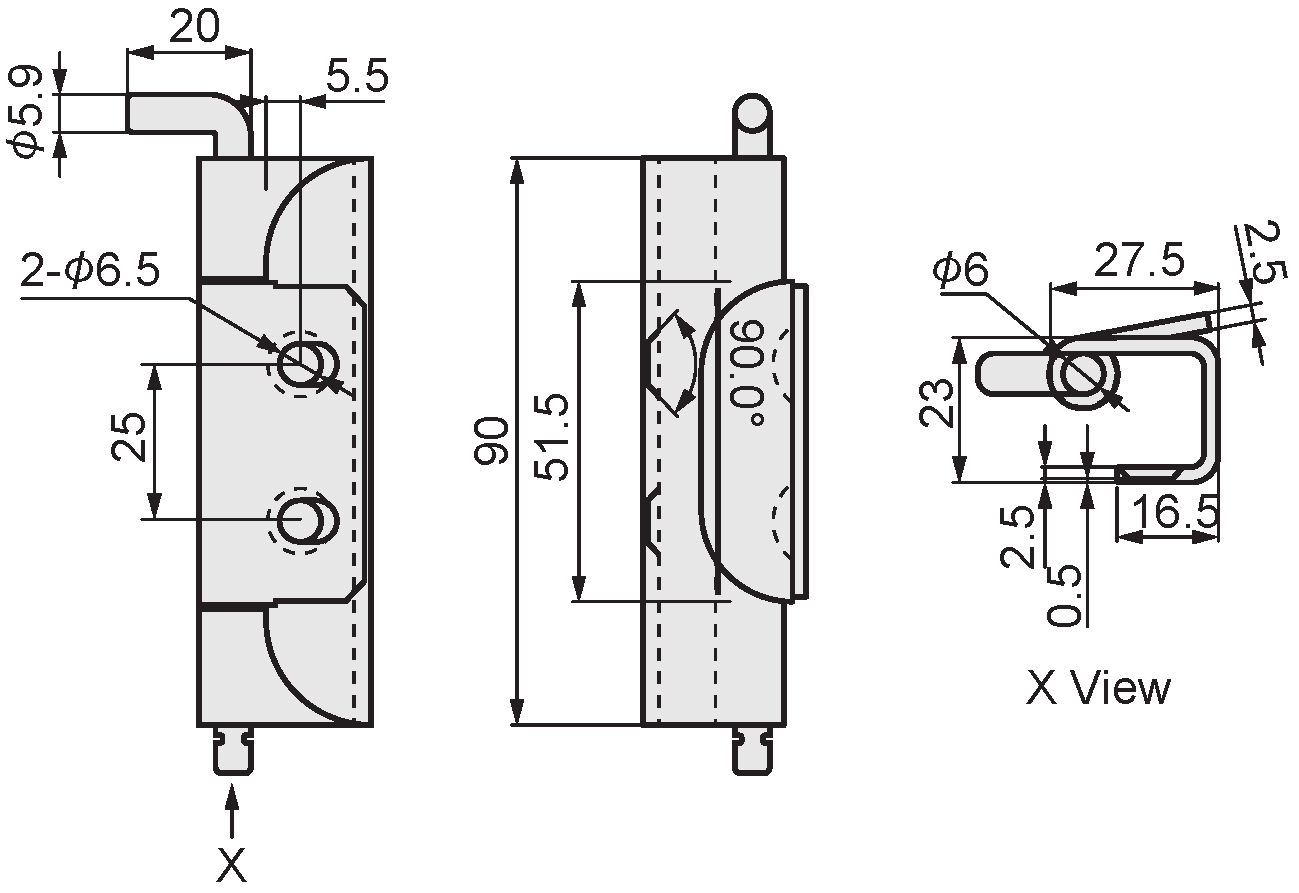 Economy Series Concealed Hinges Waist Hole / Round Role Type