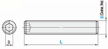 [Clean & Pack] Configurable Length Screw with Hex Socket - Fully Threaded