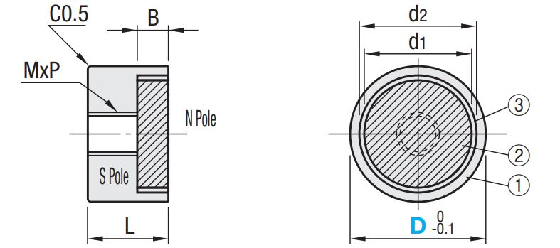 Magnet with Holder Drawing