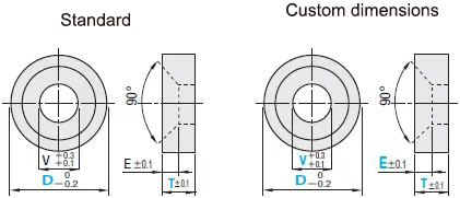 MISUMI Metal Washers For Flat Head Bolt Drawings, Gasket Specifications