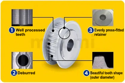 Features of MISUMI Timing Belts XL timing pulley