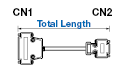 Serial RS232C 25 Core ⇔ 9 Core Straight Connection Cable (with DDK Connectors):Related Image