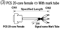 Keyence VT Series Compatible Cable (with Honda Tsushin Kogyo/DDK Connectors Used):Related Image