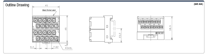 Common 1-to-19 Space-Saving Terminal Block:Related Image