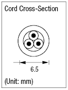 AC Cord - Fixed Length (UL / CSA) - Single-Sided Cutoff Model Plug:Related Image