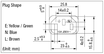 AC Cord - Fixed Length (VDE) - Single-Sided Cutoff Model Socket:Related Image