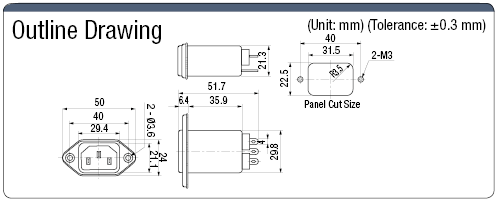IEC Standard - Inlet with Noise Filter (Screw Model) / C14:Related Image