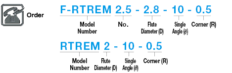 Carbide End Mill for Runner Grooves, for Trapezoid Runner Grooves, Free Blade Diameter Designation Type, Fixed Blade Diameter Type / 2-Flute:Related Image