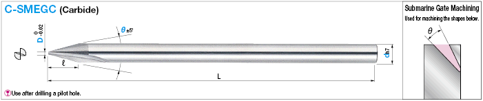 Carbide Submarine Gate Drill, with Bottom Blade / 2-Flute, Straight Blade:Related Image