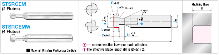 Carbide T-Slot Cutter, 2-Flute / 4-Flute, Bottom Radius, Back Corner Angle:Related Image