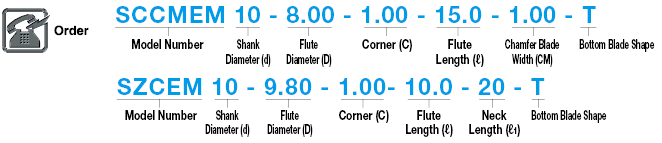 Carbide Straight Blade Corner C End Mill, 2-Flute, with Chamfering Blade:Related Image