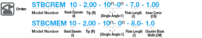 Carbide Straight Blade Tapered Ball End Mill, 2-Flute, Rounded Inner Type:Related Image