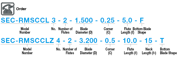 Straight Reamer with Carbide Bottom Blade, 2-Flute / 4-Flute, Long / Corner C Model:Related Image