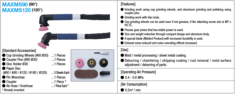 Micro Air Sander / Cup Grinding Wheel / Cup Grinding Rubber Wheel / Paper Disc / Holder:Related Image