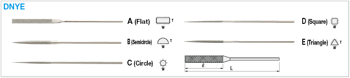 Electroplated Diamond Needle File DNYE, Files with Matching Shape and Grain Size:Related Image
