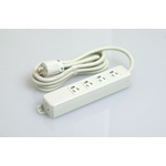 Power Strip, Retaining, Four 15-A Outlets, with Twist Lock Plug