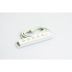 Multi-Use Power Strip, 4 Outlets 15-A Retaining, Cable Set with Integrated Flat-Blade Plug