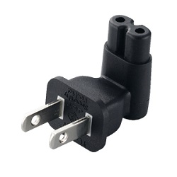 Direct Connection AC Adapter Plug (L-Shaped, 2-Pin)