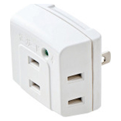 Triple Tap / Surge Protector / 3 Sockets / White