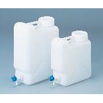 Flat Wide-Mouth Bottle With Stopcock, Capacity 10 L / 20 L, Main Body: PE (Polyethylene) 4-5335-02
