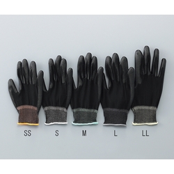 ASPURE Black PU Gloves Overlock, Polyester-Made Palm Coat 3-7386-04