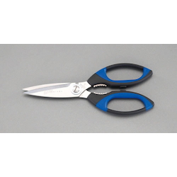 Curved Blades 175mm Length Alloy Steel Leather Scissors Soft Rubber Handle  Scissor 