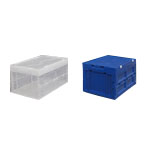 Hard Foldable Container with Integrated Lid Blue/White