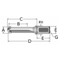 Throw-Away Drill, 0/0.5 Series Holder, Metric Size Straight Shank 24000H-20FMS