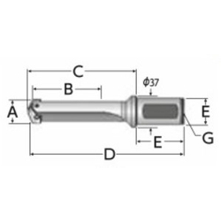 Throw-Away Drill, 2/2.5 Series Holder, Metric Size Straight Shank 23025H-32FMS
