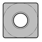 Square 90°, Negative, with Hole SNMA1204○○ No Breaker "Cast Iron"