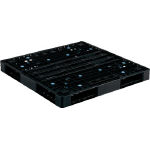 Plastic Pallet, Flat Stacking, Operational Limitation/Recycled Material Type, Black