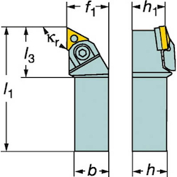 Outer-Diameter Turning, Shank Tool Bit, T-Max P Wedge Clamp MTGNR/L