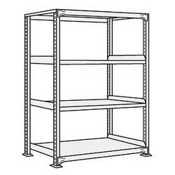 Medium/Light Duty Shelfs, NEW Type (White Gray), Height 1200 mm