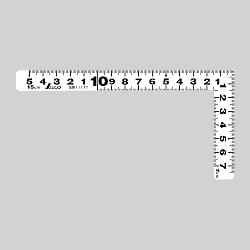 Tri-Square, Carpenter's Scale Flat White Combination Scale