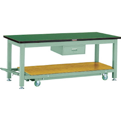 Movable Heavy Work Bench with 1 Drawer Linoleum Tabletop Average Load (kg) 3000 RTWC-1500F1