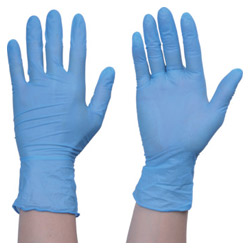 Nitrile Rubber Gloves, TRUSCO Disposable, TG Work 0.10 Powder Free Blue/Orange/White S/M/L TGNN10BL-10C