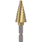 "Nice Mighty Step Drill for Electrical Work and Facility Construction" (2-Flute Titanium-Coated Type) NMS-19EG-H