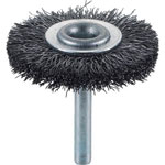 Wheel Brush with Shaft (for Motorized Use/Shaft Diameter 6 mm/Round Shaft Type) (Steel Wire)