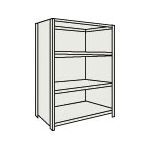 Small Capacity Bolted Shelf (Rear and Side Panels Provided, 100 kg Type, Height 1,500 mm) 53V-24-NG