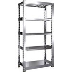 Stainless Steel Medium-Weight Shelf (SUS304 / Solid Shelf Type, 300 kg Type, Height 1,800 mm, 5-Level Type) SM3-6695