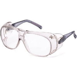 Twin-Lens Type Safety Glasses with Non-Slip Rubber Clear Frame YS-75