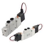 Electromagnetic valve, VLEM7000 series,　pipe insertion type, 5 ports, 2 positions VLEM7100-C10-L-110VAC