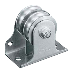 Flat-Mount Pulley Block, Double Wheel, 39 mm, Vertical and Horizontal Combined-type