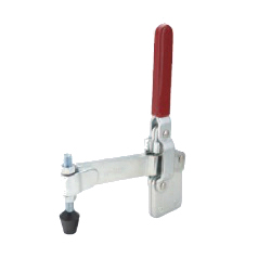 Angular Solid Arm Toggle Clamp, Vertical Handle, with Straight Base, GH-12320