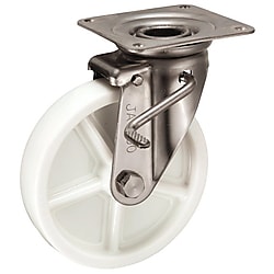 JAB-Type Stainless Steel Swivel Caster (With Double Stopper) 200‑mm Size (Metal Fitting Only, No Wheel)